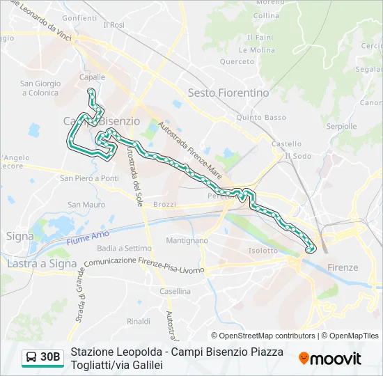 30B Bus Line Map