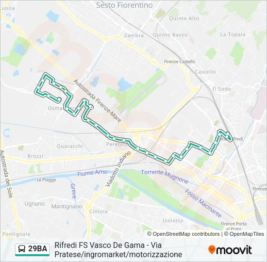 29BA Bus Line Map