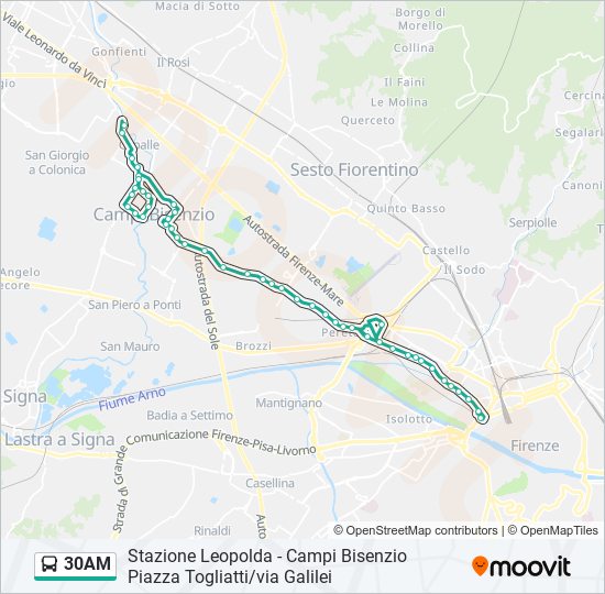 30AM bus Line Map