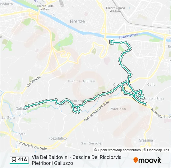 Percorso linea bus 41A