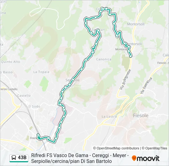43B Bus Line Map