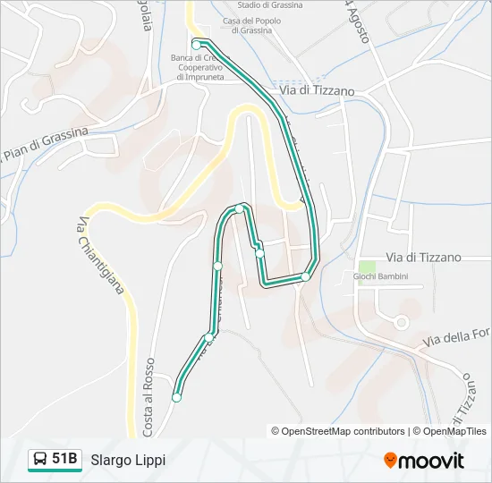 51B Bus Line Map