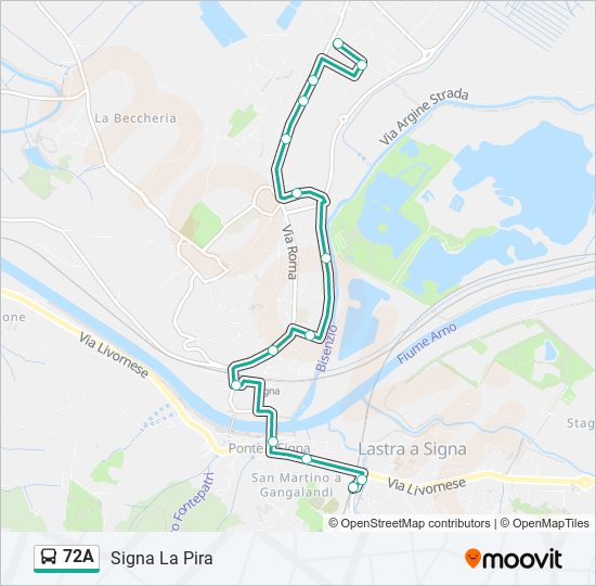 72A bus Line Map