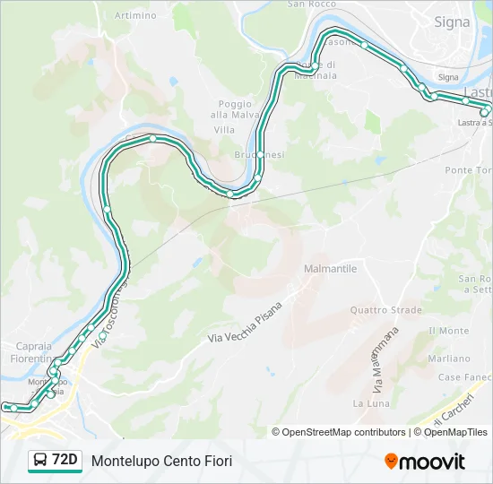 72D Bus Line Map