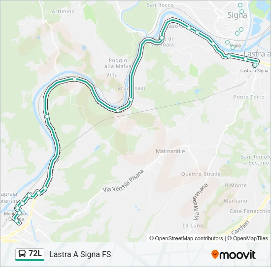 72L Bus Line Map