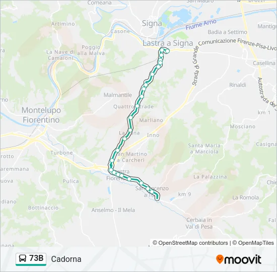 73B Bus Line Map