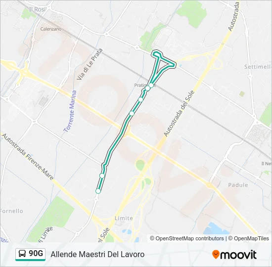 90G Bus Line Map