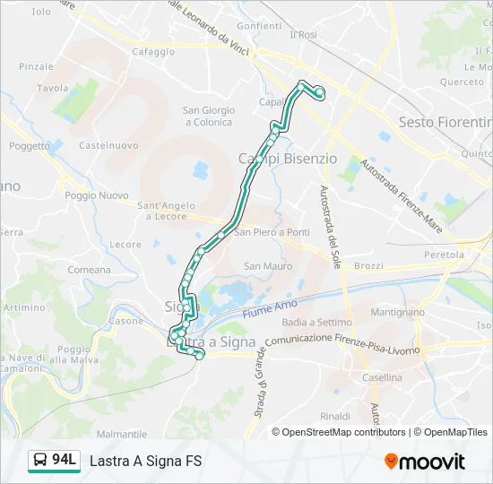 94L Bus Line Map