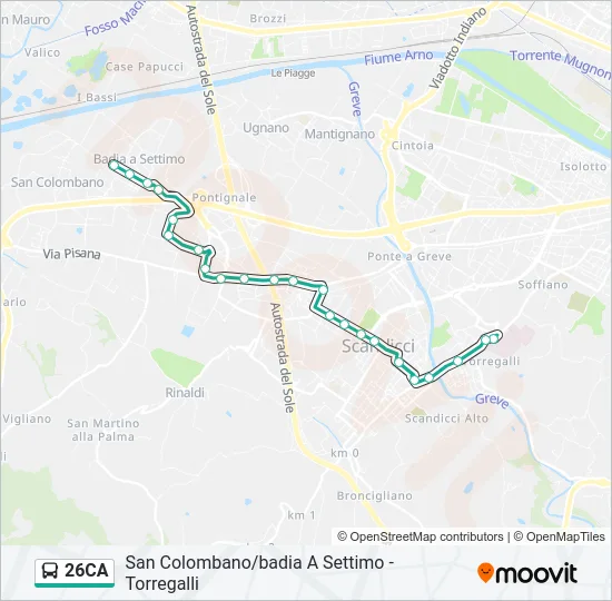 26CA Bus Line Map