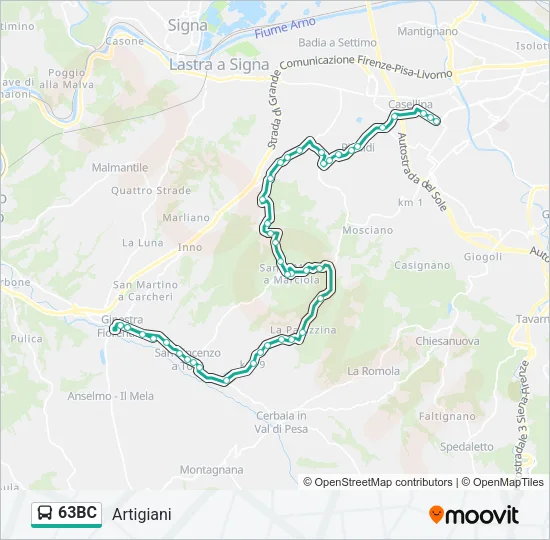63BC Bus Line Map