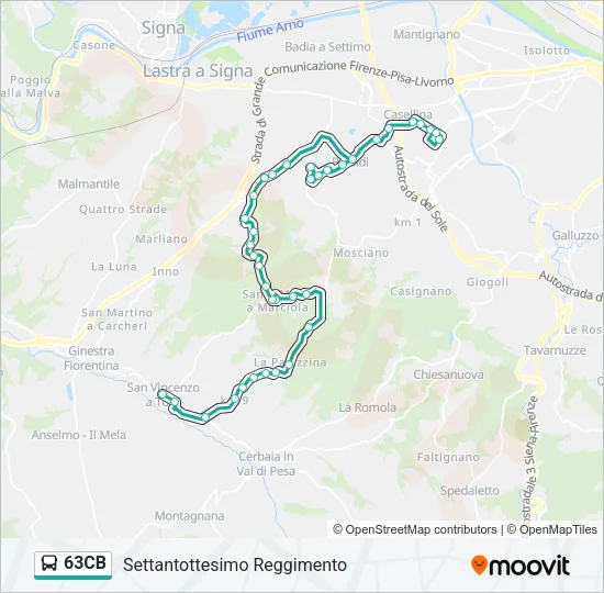 63CB Bus Line Map