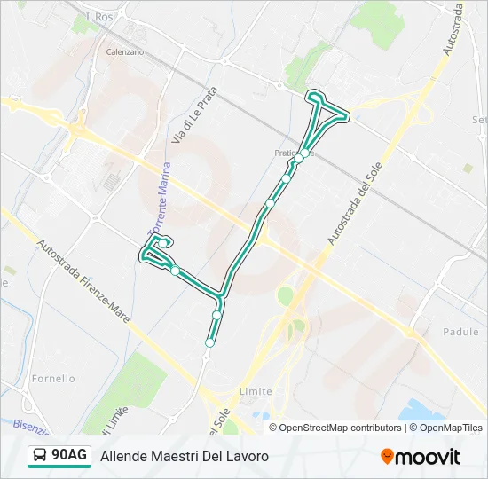 90AG Bus Line Map