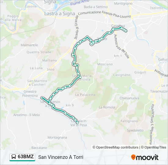 63BMZ Bus Line Map