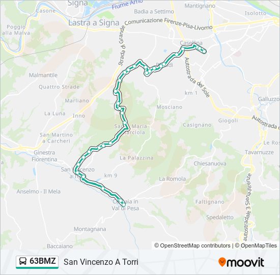 63BMZ bus Line Map
