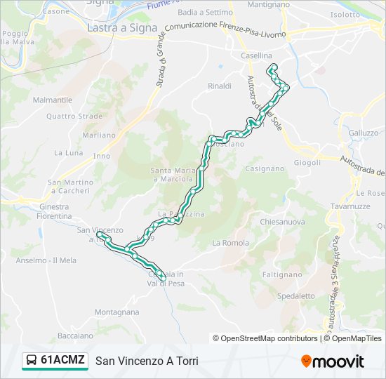 61ACMZ bus Line Map