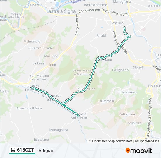 61BCZT bus Line Map