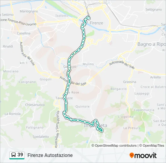 39 Bus Line Map