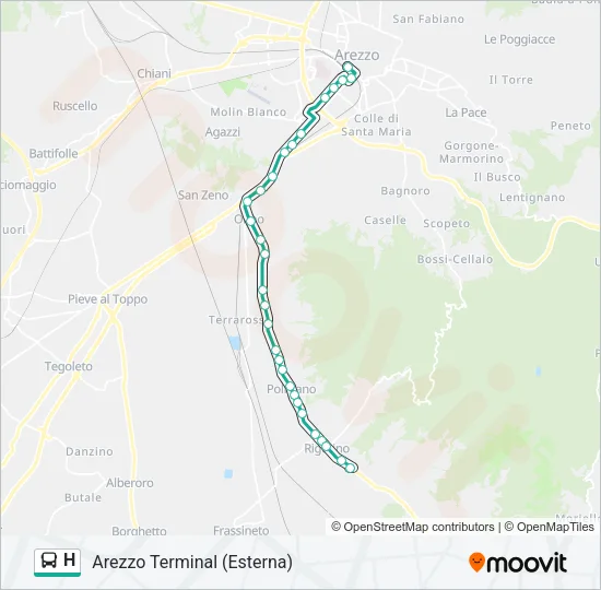 H Bus Line Map