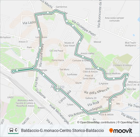 Linea c orari fermate e mappe C Via Baldaccio D Anghiari