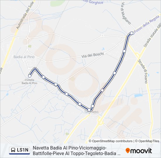 LS1N Bus Line Map