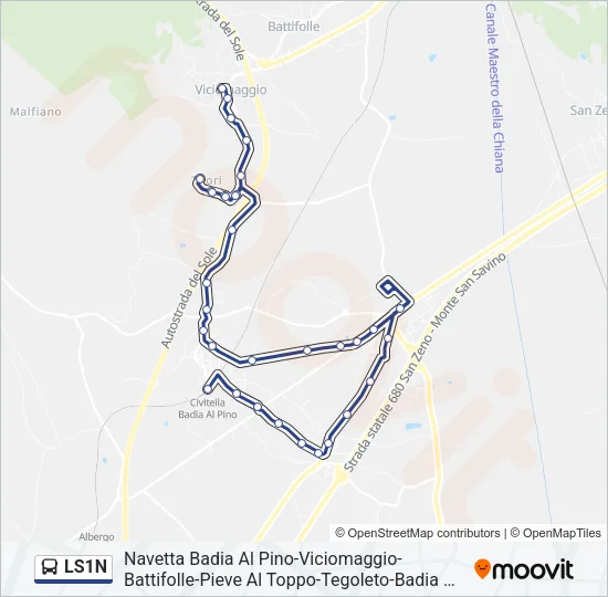 LS1N Bus Line Map