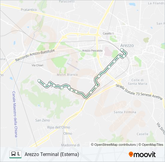 Linea l orari fermate e mappe L Arezzo Terminal Esterna