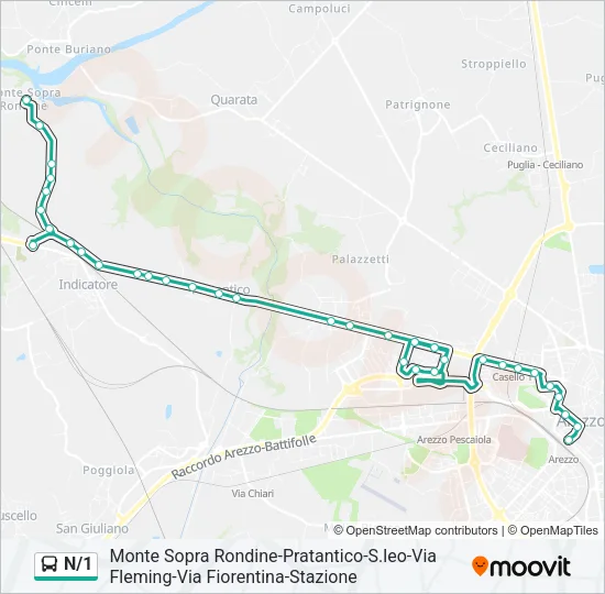 N/1 Bus Line Map
