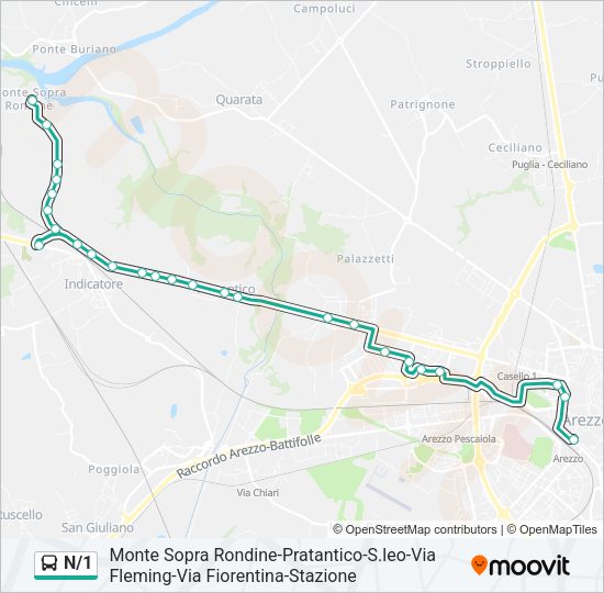 N/1 Bus Line Map