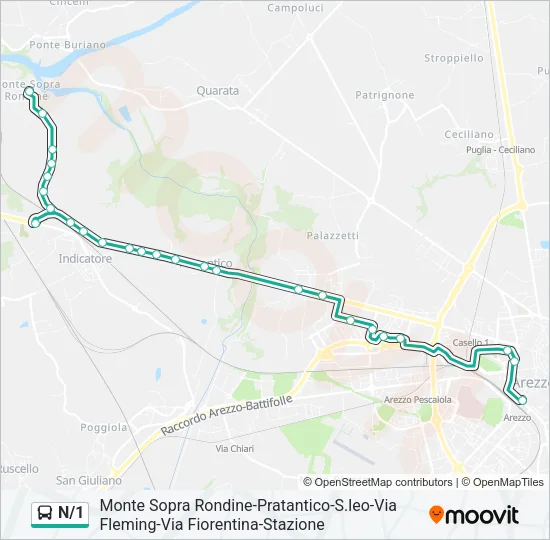 N/1 Bus Line Map