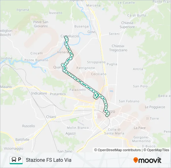 P Bus Line Map