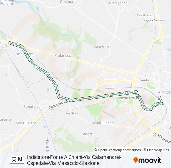 Linea m orari fermate e mappe M Arezzo Terminal Esterna