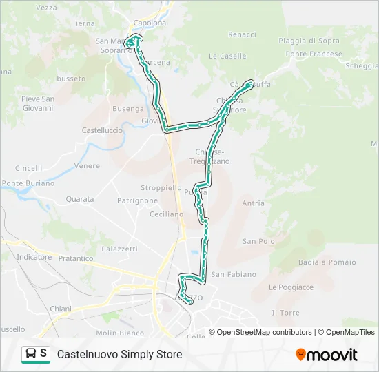 S Bus Line Map