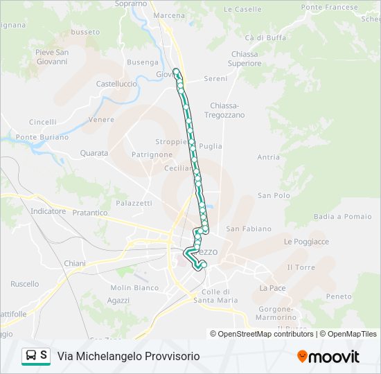 S Bus Line Map