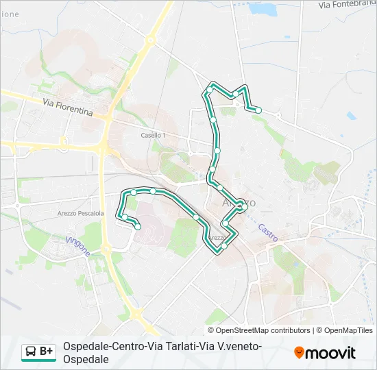 B+ Bus Line Map