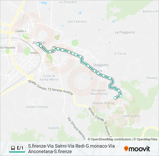 E/1 Bus Line Map