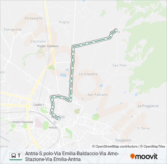 Linea t orari fermate e mappe T Antria Chiesa Aggiornato