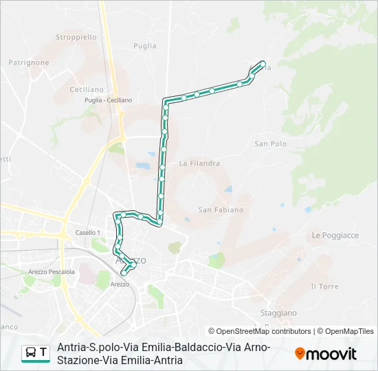 T Bus Line Map
