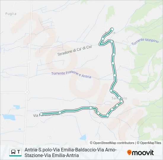 T Bus Line Map