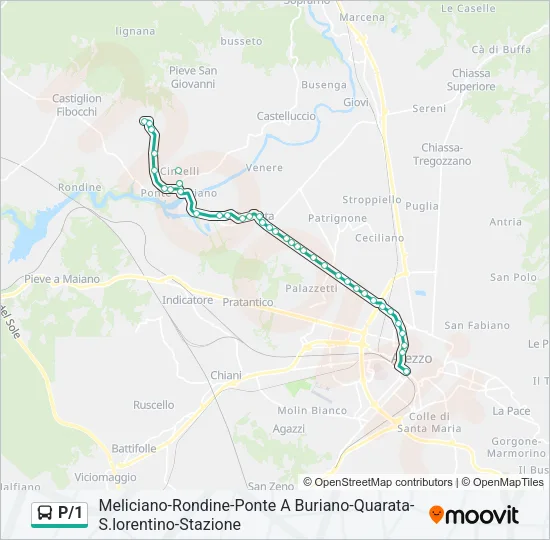 P/1 Bus Line Map