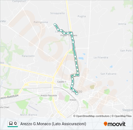 Q bus Line Map