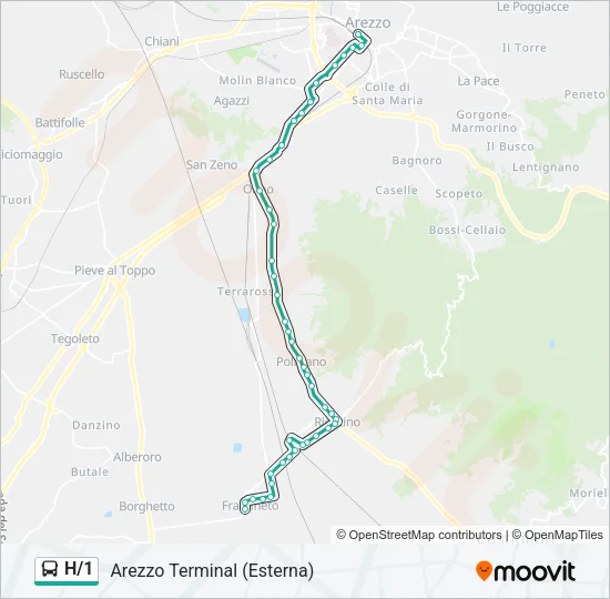 H/1 Bus Line Map