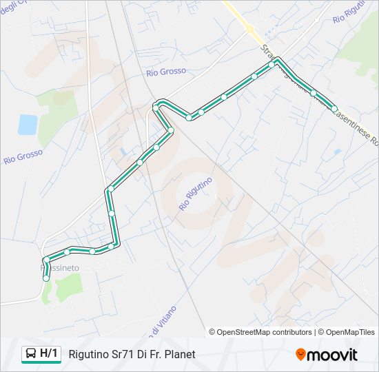 Percorso linea bus H/1