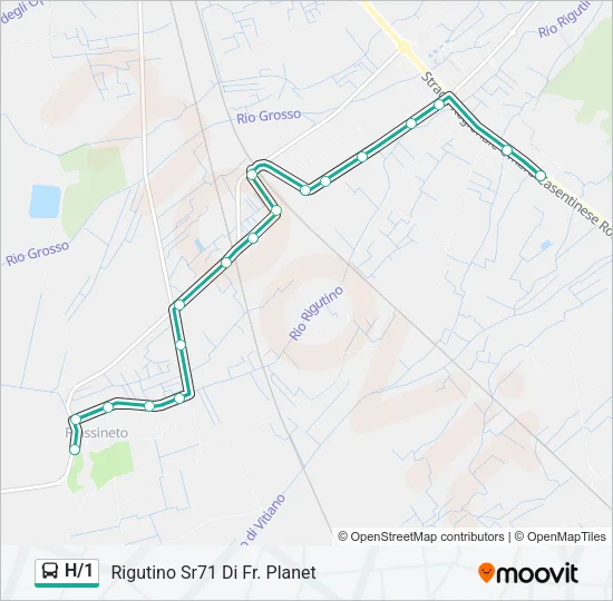 H/1 Bus Line Map