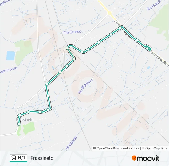 H/1 Bus Line Map