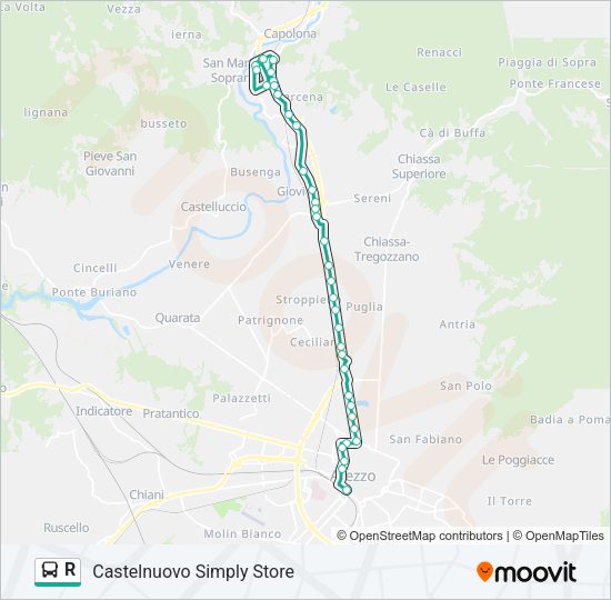 R Bus Line Map