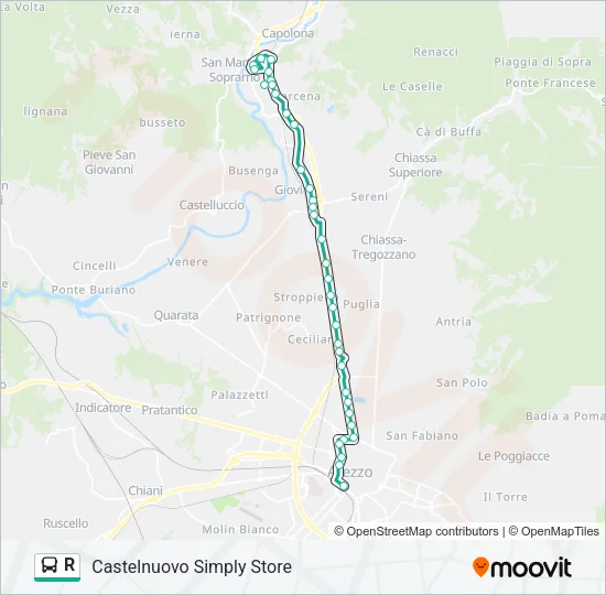 R Bus Line Map