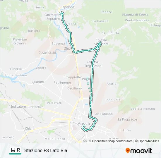R Bus Line Map