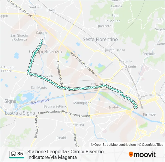 35 Bus Line Map
