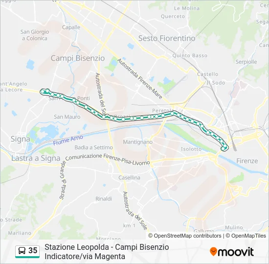 35 Bus Line Map