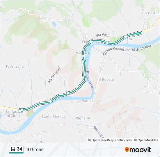34 Bus Line Map